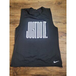 Nike Pro Dri Fit Womens Black Just Do It Tank Top Shirt Size XL Athletic Gym